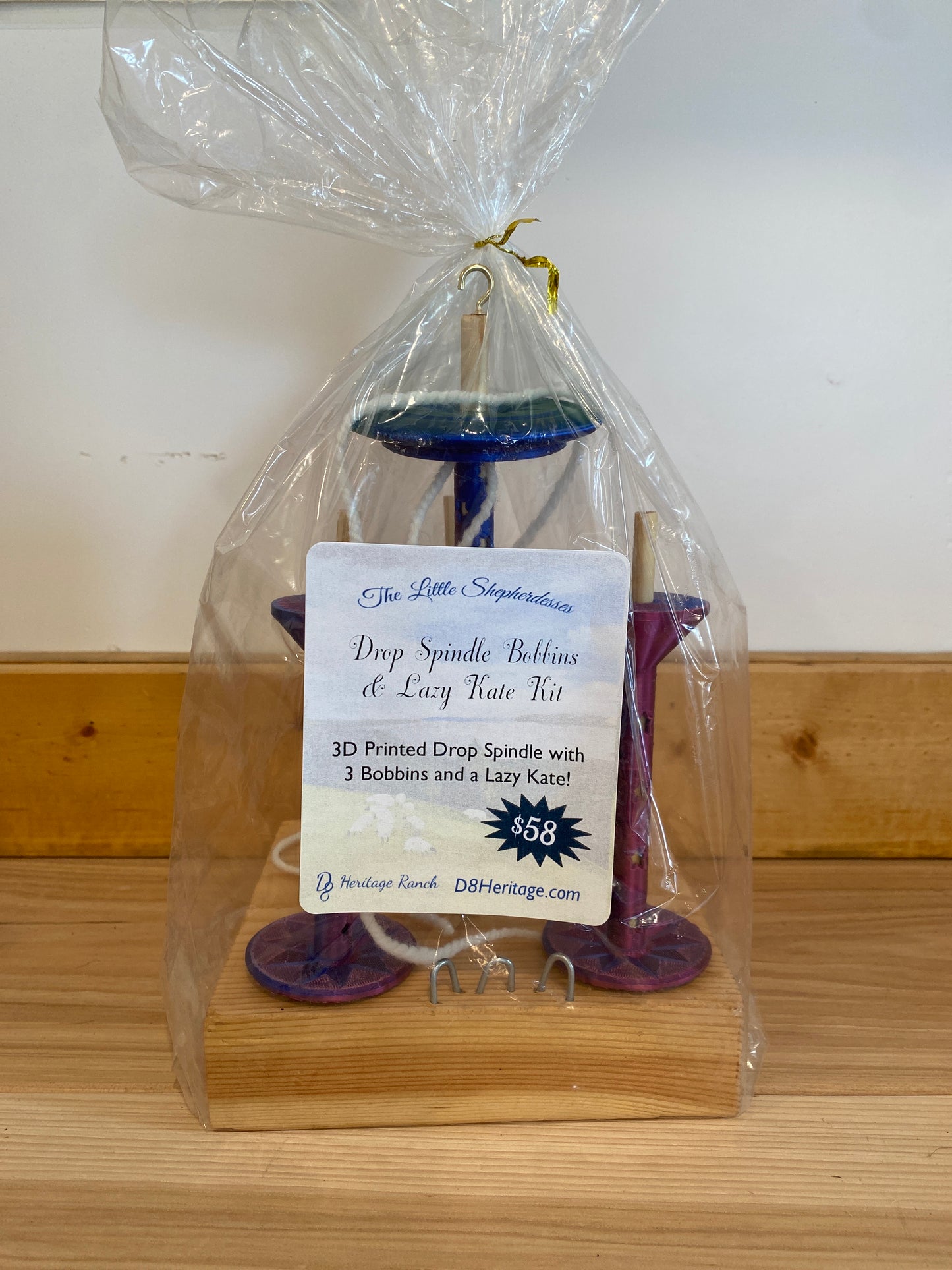 Wool - Drop Spindle Bobbins & Lazy Kate Kit