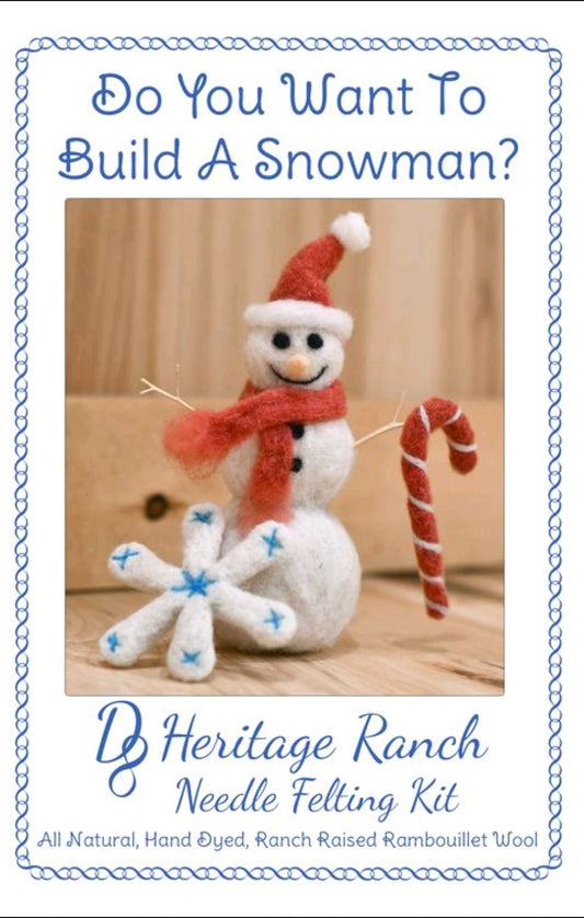 Wool - Needle Felting Kit - Do you want to Build a Snowman