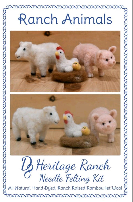 Wool - Needle Felting Kit - Ranch Animals